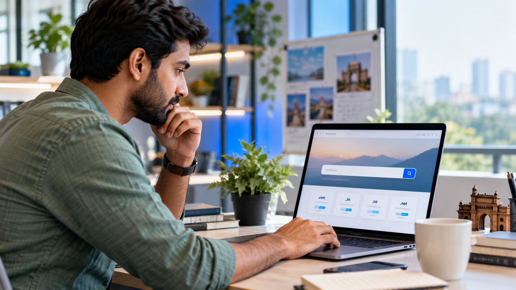 Business owner managing a domain
