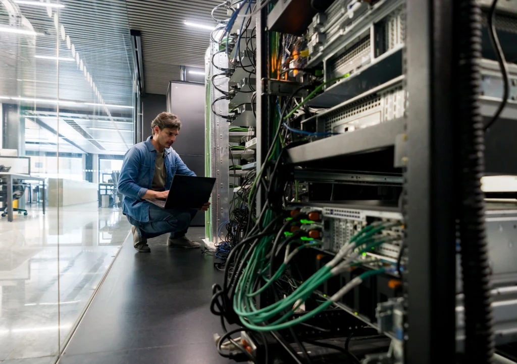 On-site server work supporting hosting operations